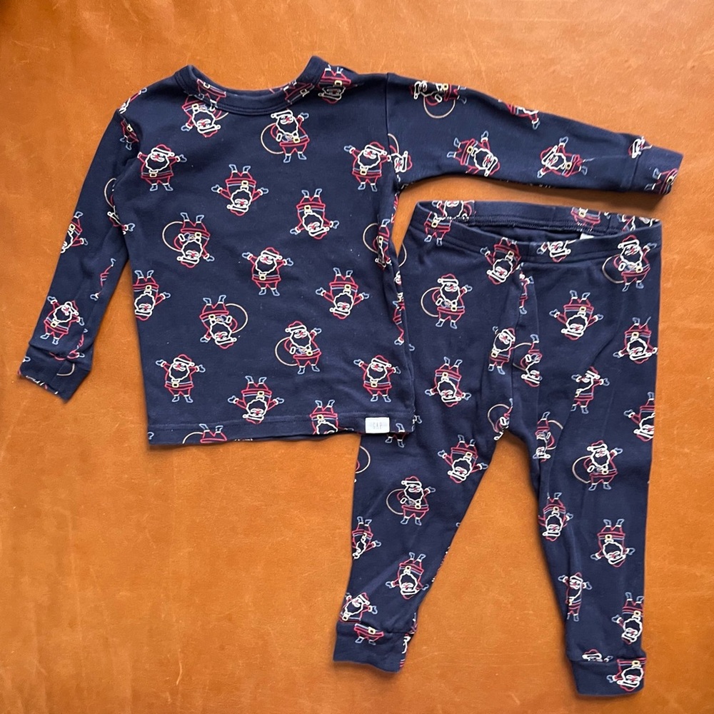GAP Baby Santa Navy Organic Cotton PJs, 18-24mo